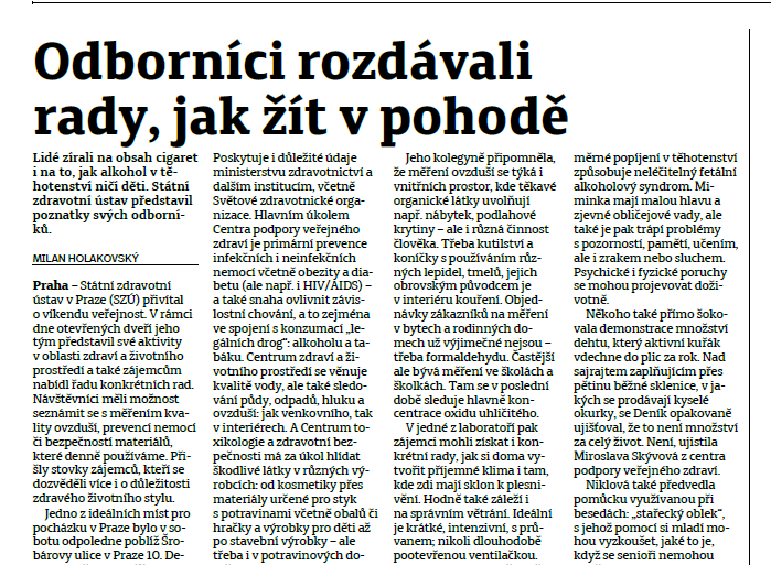 Pražský deník: Odborníci rozdávali rady, jak žít v pohodě