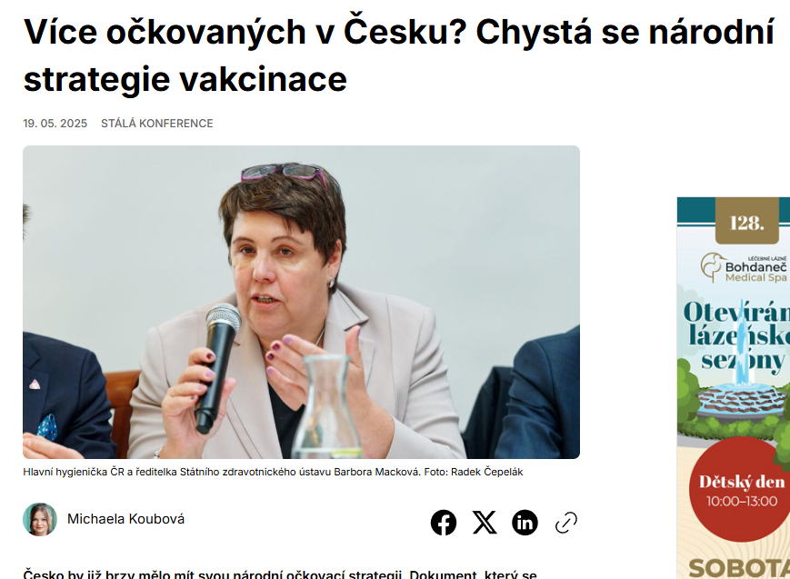 Barbora Macková pro ZD: Velkou výzvou je budování důvěry vůči očkování