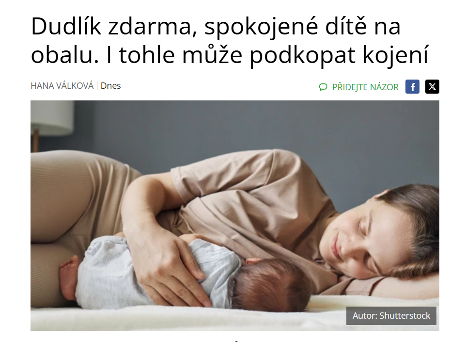 Adéla Lemrová pro Vitalia.cz: Propagace náhrad mateřského mléka může škodit kojení