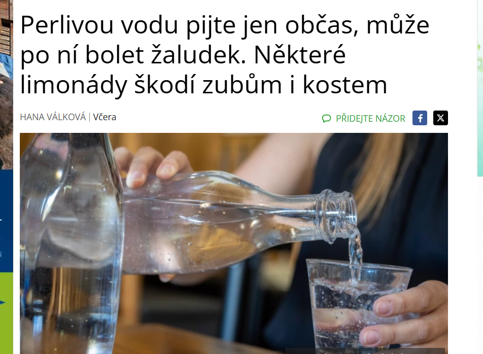 Vitalia.cz: Perlivou vodu pijte jen občas, může po ní bolet žaludek. Některé limonády škodí zubům i kostem