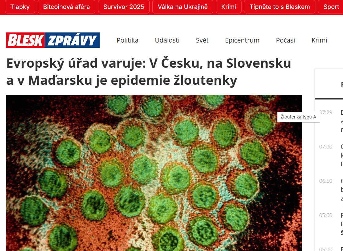 Barbora Macková ke zprávě ECDC o žloutence A: Situace není v ČR dramatická, ale nepodceňujme ji