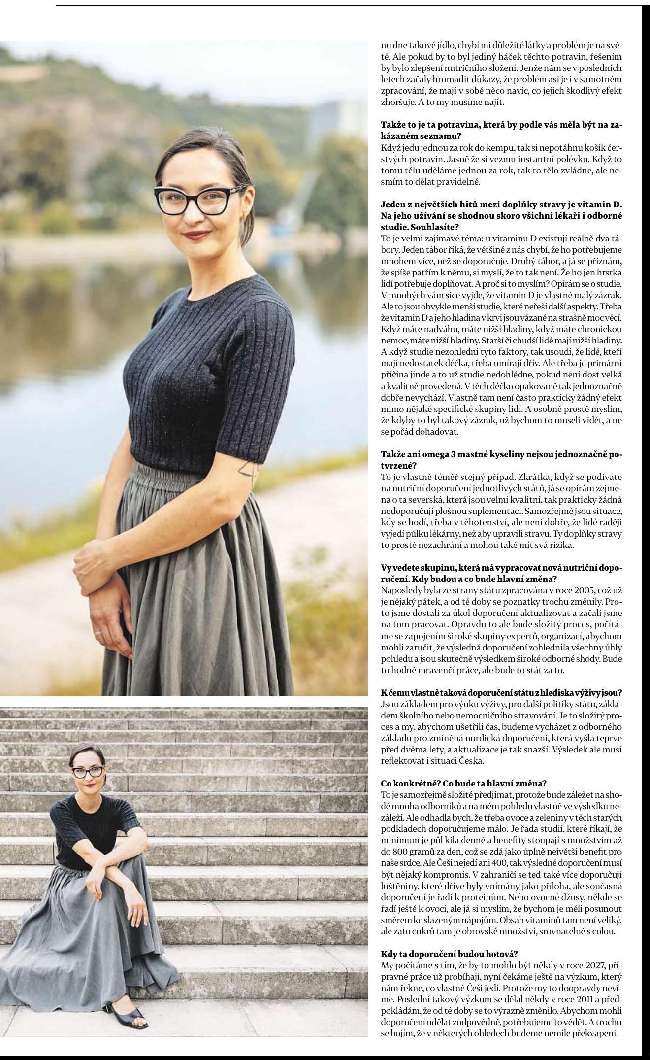 Eliška Selinger v rouhovoru pro HN-Víkend 2.strana článku