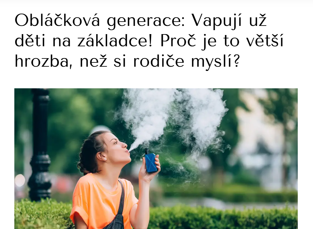 Proženy.cz – Obláčková generace: Vapují už děti na základce! Proč je to větší hrozba, než si rodiče myslí?