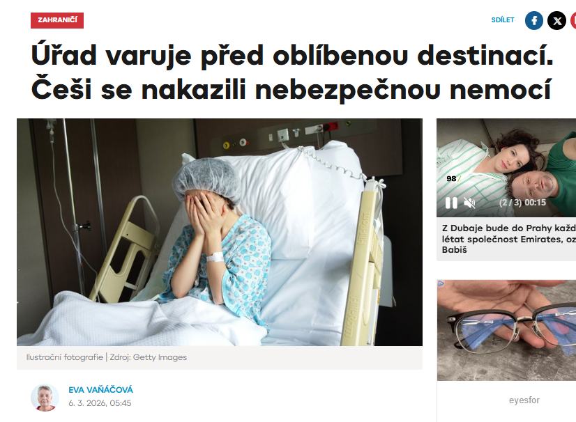 TN.cz: Několik českých turistů se na Maledivách nakazilo horečkou dengue, přenáší ji komáři