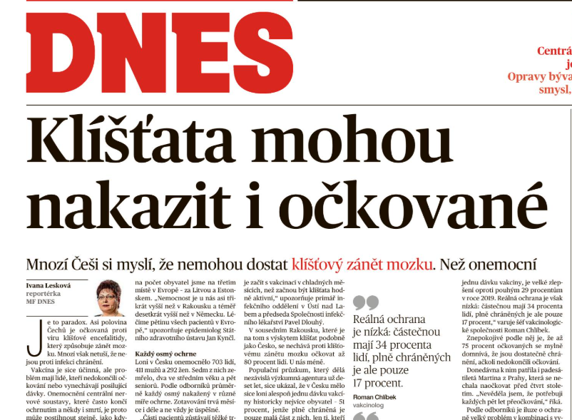 Nedokončené očkování proti klšťové encefalitidě? Vynechané posilující dávky? Pak na ochranu nelze spoléhat