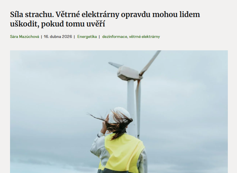 Zdeňka Vandasová pro Ekonews: Polovina studií rušení spánku hlukem z větrníků prokazuje, a polovina nikoli.