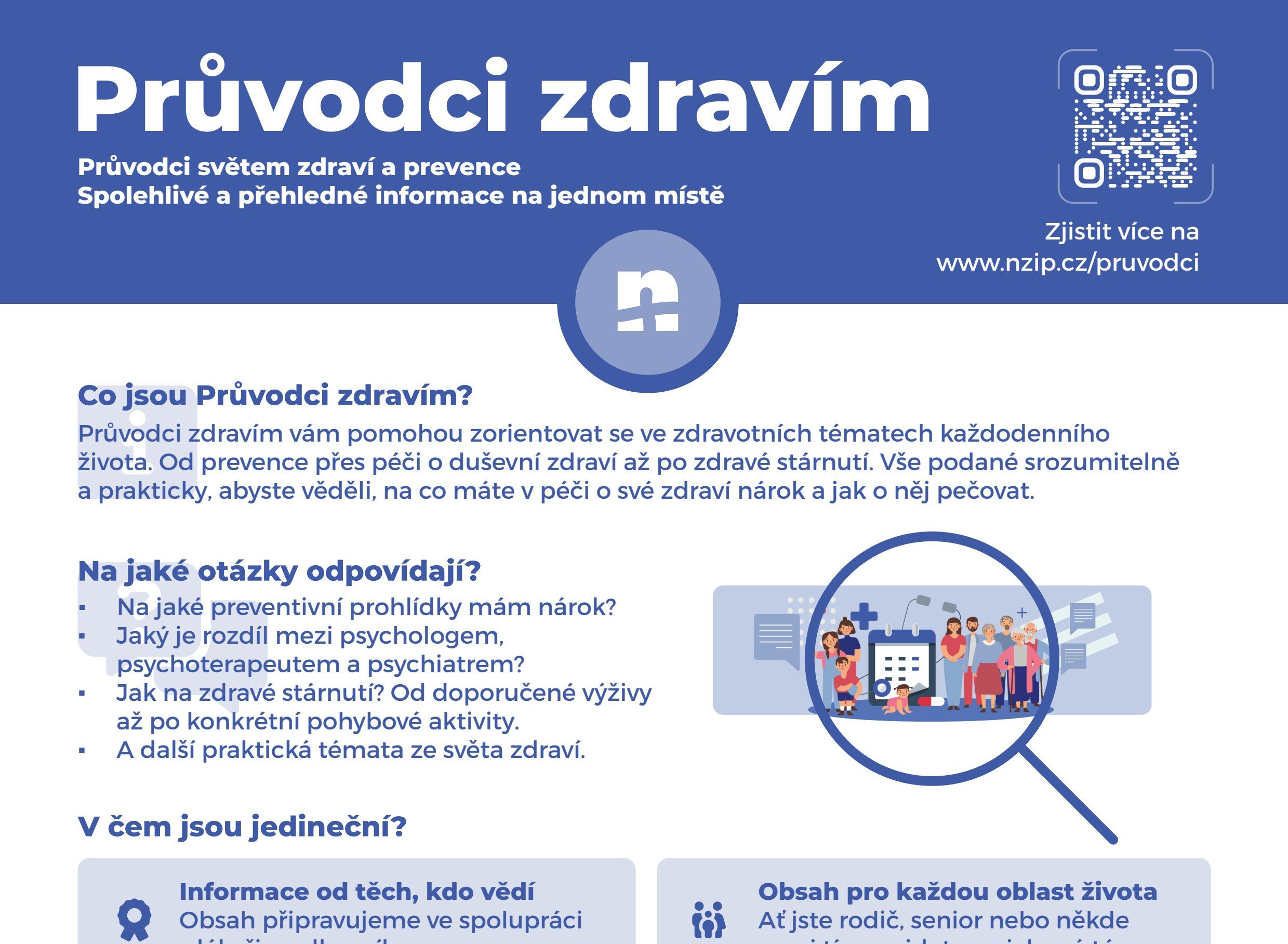 NZIP.cz nově nabízí přehlednou orientaci v tématech zdraví a prevence. Podívejte se na PRŮVODCE ZDRAVÍM