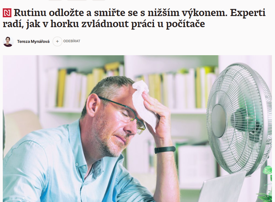 Deník N: Rutinu odložte a smiřte se s nižším výkonem. Experti radí, jak v horku zvládnout práci u počítače