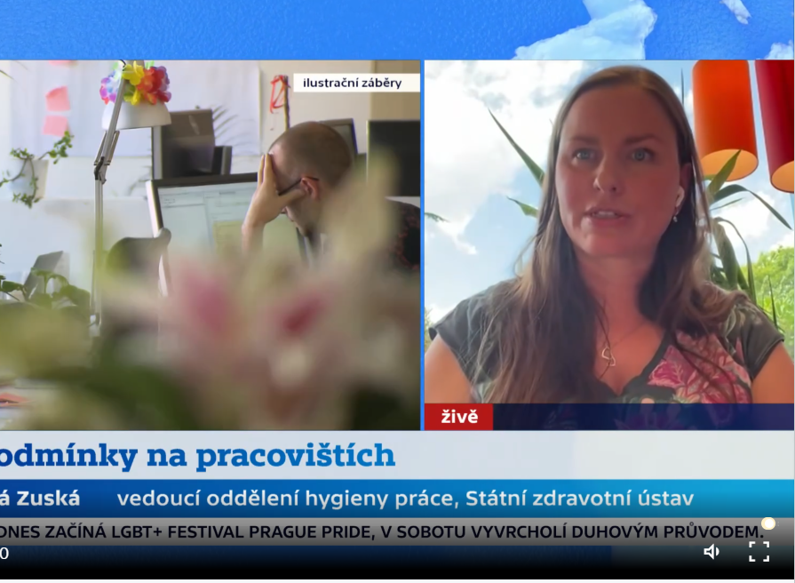 Lenka Prokšová Zuská Pro ČT24: V horku platí pro zaměstnavatele povinnosti z hlediska péče o zaměstnance
