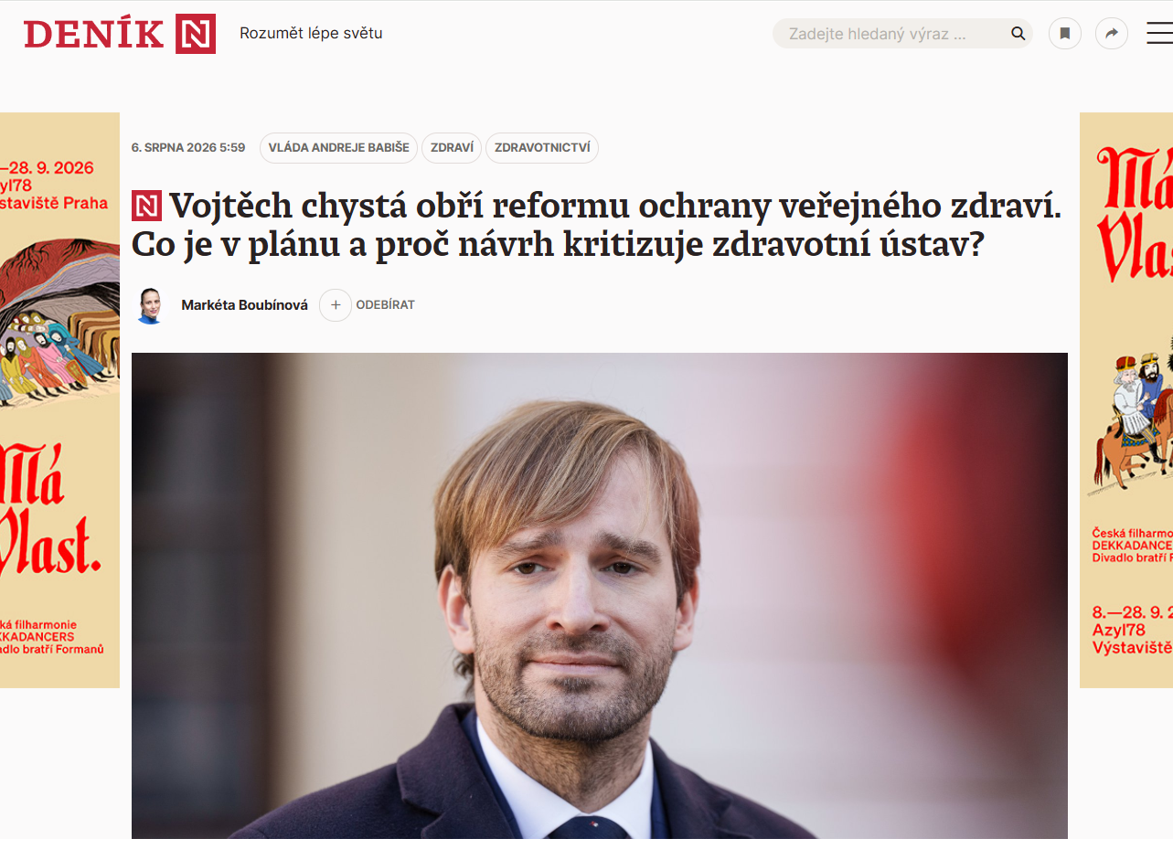 Reakce na článek Deníku N „Obří reforma ochrany veřejného zdraví“