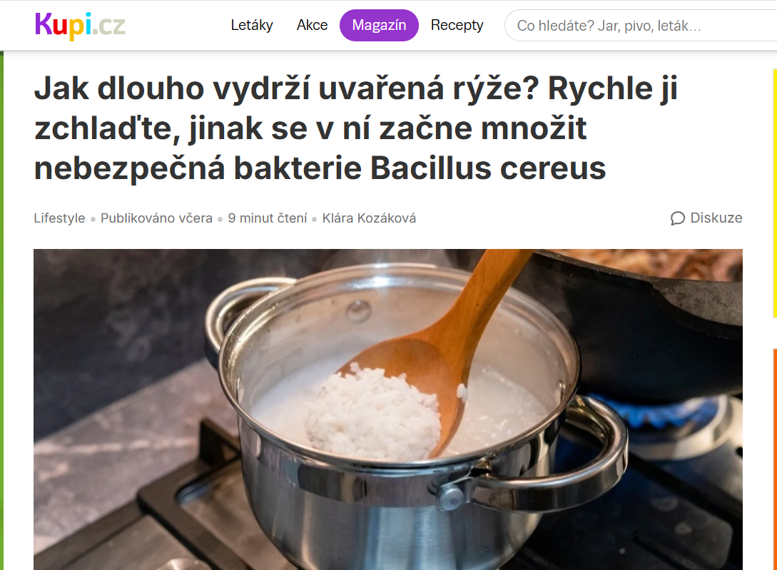 Daniela Winklerová: Uvařenou rýži je potřeba včas zchladit. Poté vydrží v lednici 24 hodin