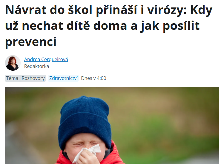 Návrat do škol přináší i virózy: Kdy už nechat dítě doma a jak posílit prevenci
