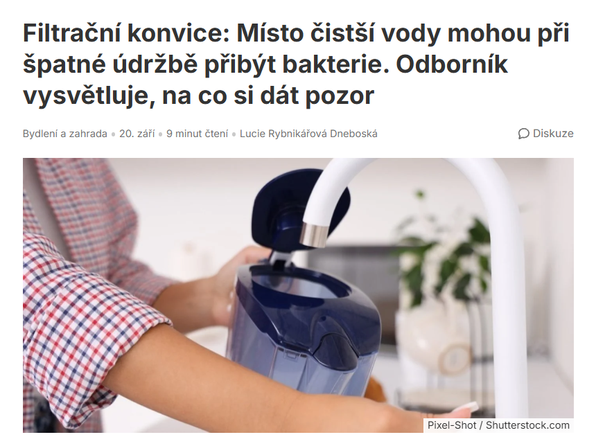 František Kožíšek pro Kupi.cz: Filtrační konvice na vodu mohou při špatné údržbě spíše uškodit. Na co dát pozor?