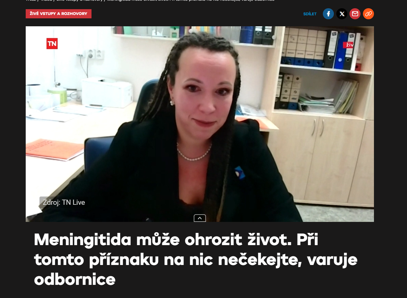 Zuzana Okonji pro TN Live: Meningitida může ohrozit život. Jaké jsou příznaky? Kdy vyhledat lékaře?