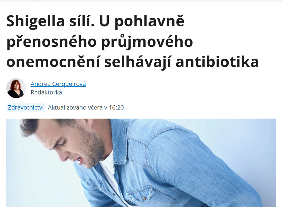Deník.cz: Shigella sílí. U pohlavně přenosného průjmového onemocnění selhávají antibiotika, hlásí Británie